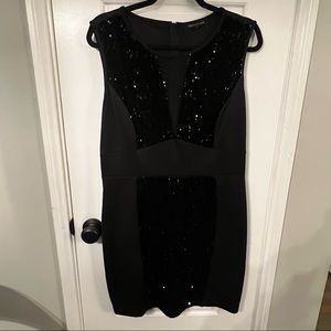EUC- Black sequence sleeveless body con dress SZ 1X